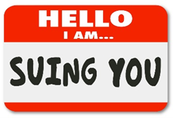 Name tag where name is Suing You
